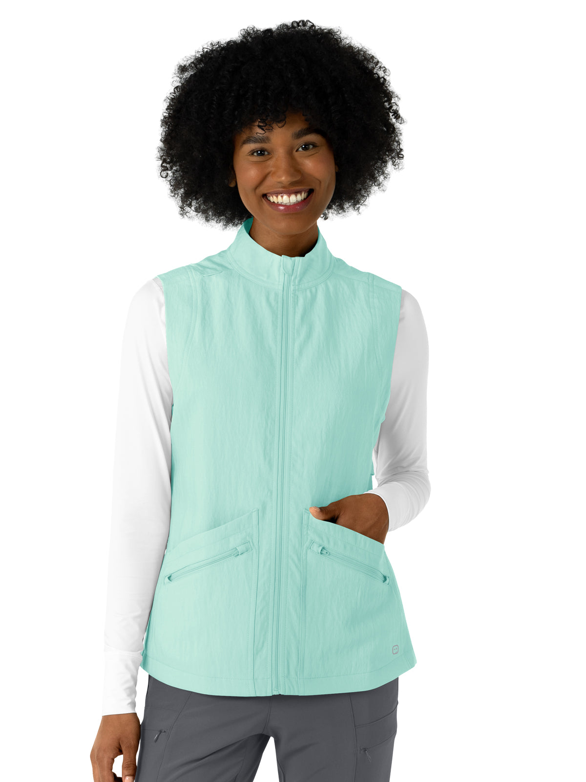 Women's Everything Everywhere Scrub Vest - 8214 - Aruba Blue