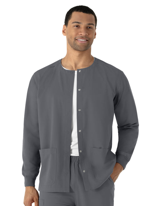Unisex Two-Pocket Warm-Up Scrub Jacket - 8680 - Pewter