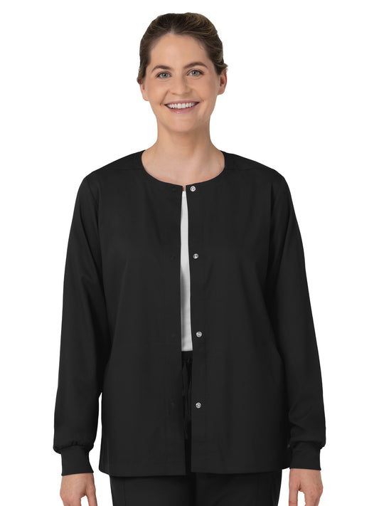 Women’s Two-Pocket Warm-Up Scrub Jacket - 8751 - Black