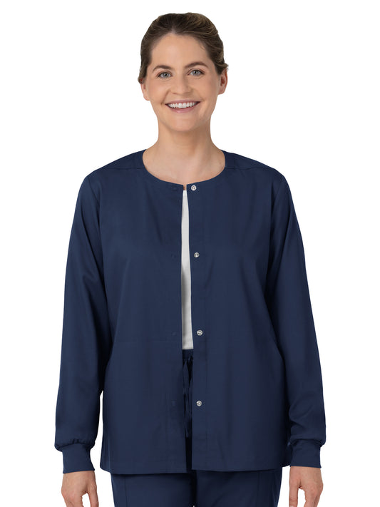 Women’s Two-Pocket Warm-Up Scrub Jacket - 8751 - Navy