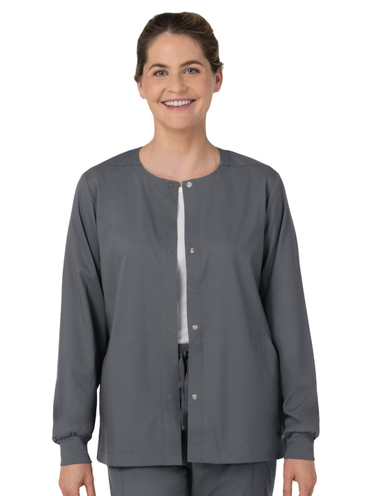 Women’s Two-Pocket Warm-Up Scrub Jacket - 8751 - Pewter