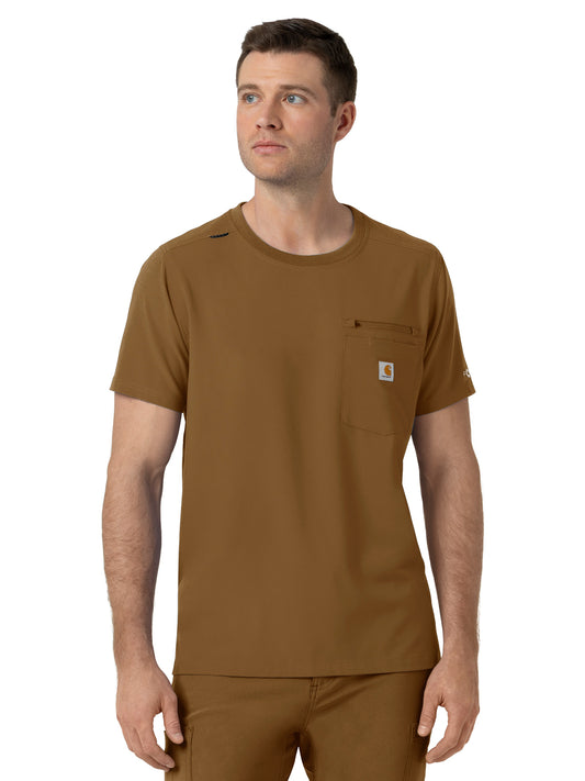 Men's Two-Pocket Crew Neck Scrub Top - C16510 - Carhartt Brown
