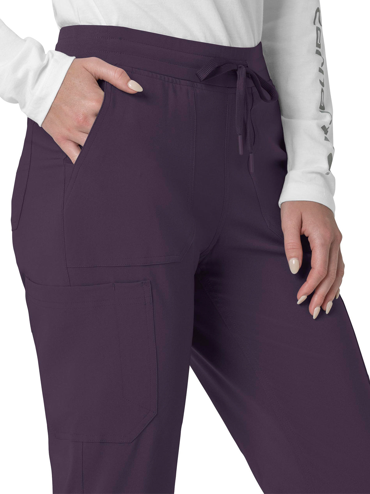 Women's Eight-Pocket Cargo Pant - C53110 - Black Plum