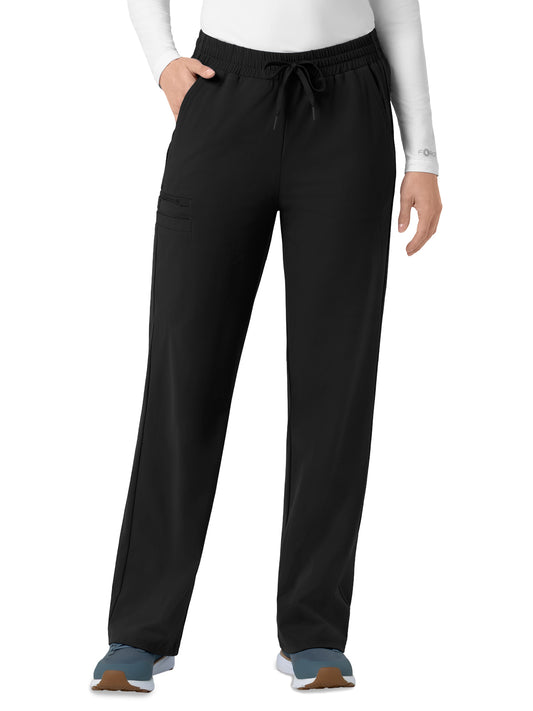 Women's Six-Pocket Boot Cut Scrub Pant - C53190 - Black