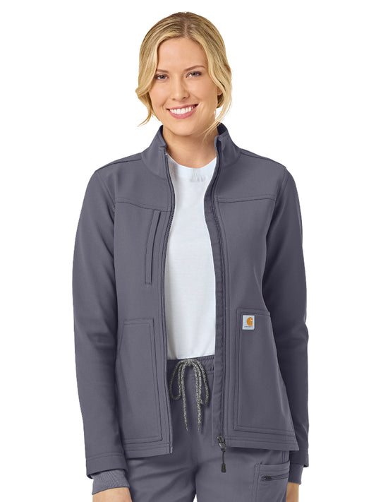 Women's Three-Pocket Bonded Fleece Jacket - C81023 - Approaching Storm