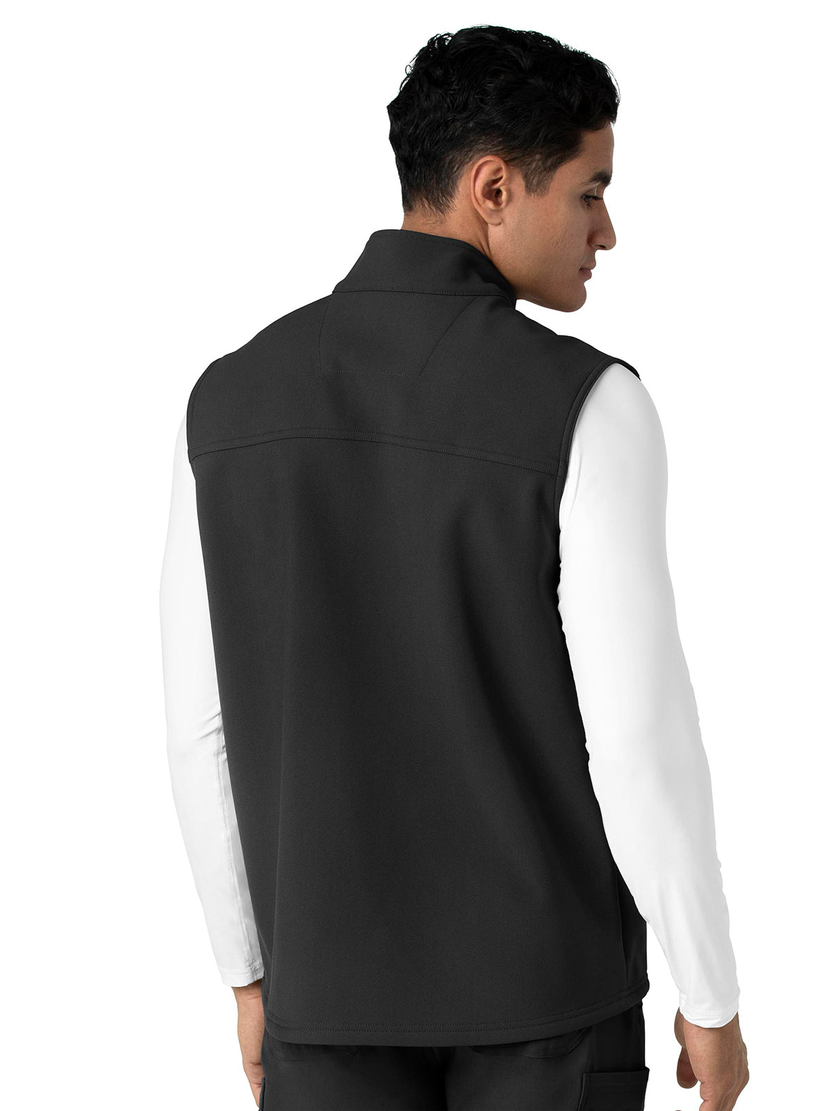 Men's Four-Pocket Bonded Fleece Vest - C82023 - Black