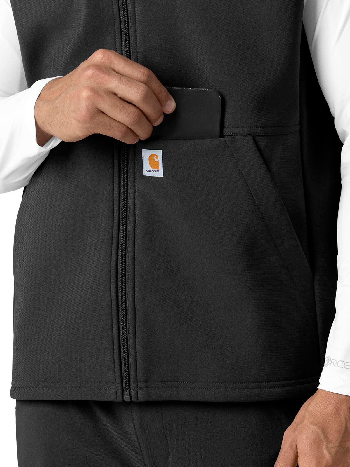 Men's Four-Pocket Bonded Fleece Vest - C82023 - Black
