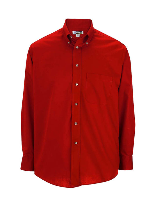 Men's 1-Pocket Long Sleeve Poplin Shirt - 1280 - Red