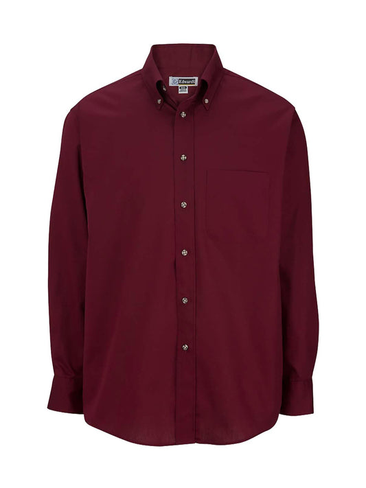 Men's 1-Pocket Long Sleeve Poplin Shirt - 1280 - Wine