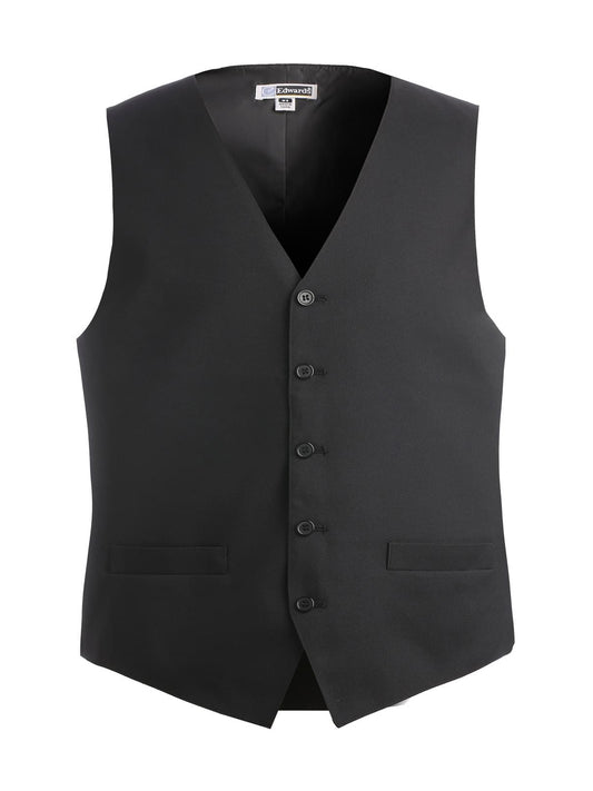 Men's Six-Pocket Polyester Vest - 4490 - Black