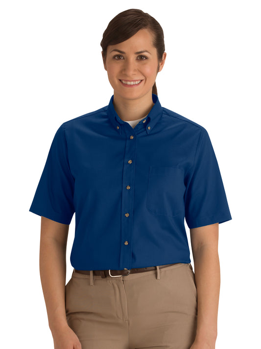 Women's One-Pocket Poplin Short Sleeve Shirt - 5230 - Royal