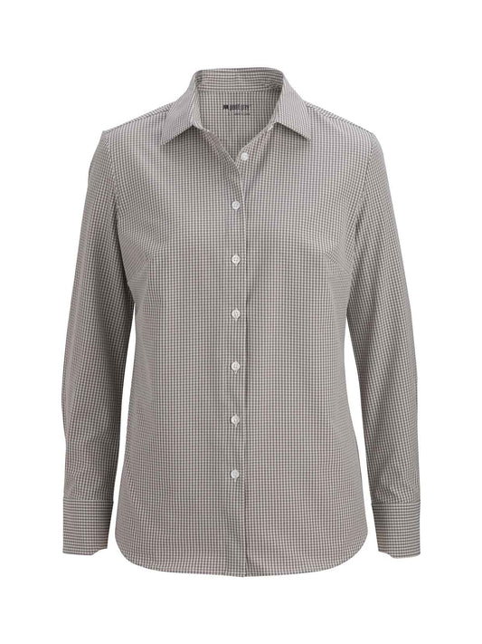 Women's Long Sleeve Shirt - 5272 - Black Microcheck