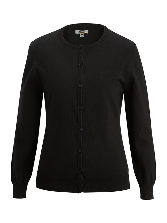 Women's Pocketless Twinset Cotton Cardigan & Shell - 7138 - Black