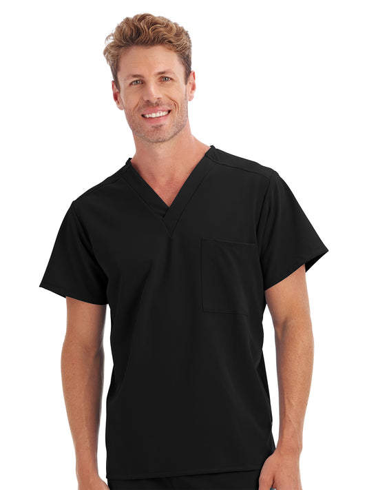 Unisex 1-Pocket V-Neck Top - 2200 - Black
