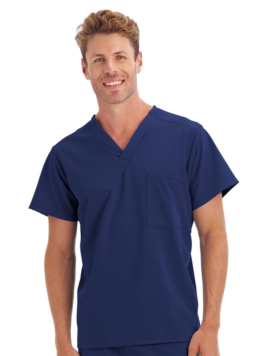 Unisex 1-Pocket V-Neck Top - 2200 - New Navy
