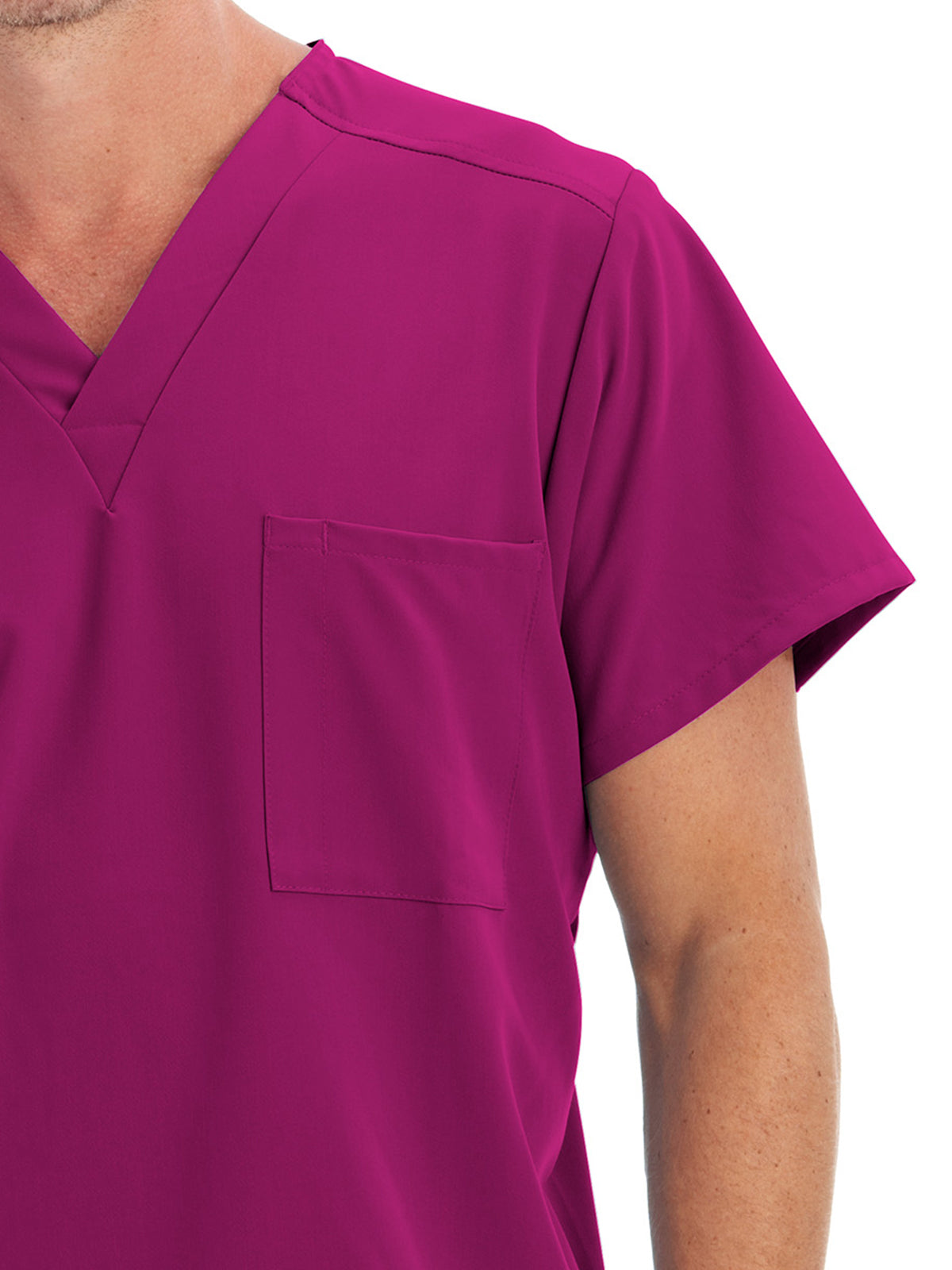 Unisex 1-Pocket V-Neck Top - 2200 - Plumberry Wine