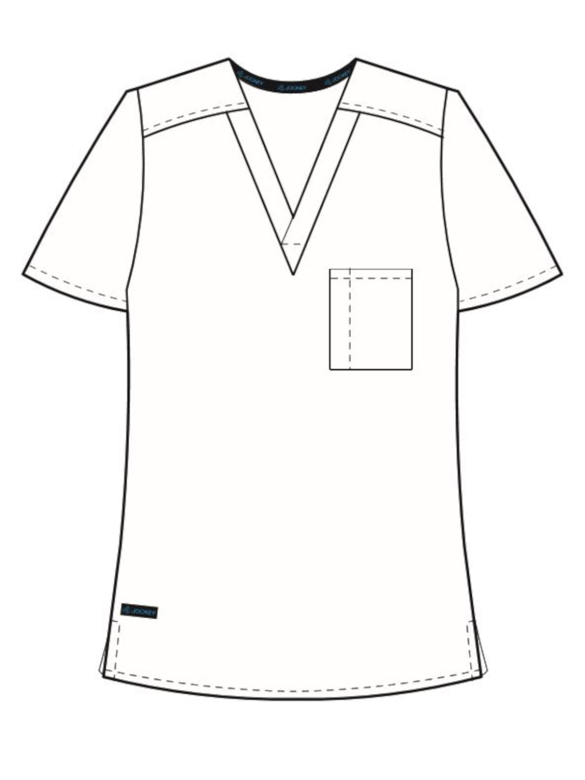 Unisex 1-Pocket V-Neck Top - 2200 - Plumberry Wine