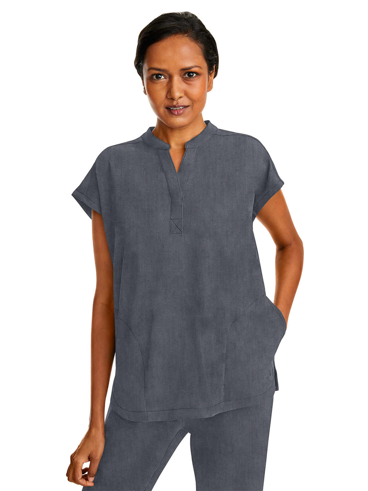 Women's 2-Pocket Journey Relaxed Fit Top - 2152 - Heather Grey