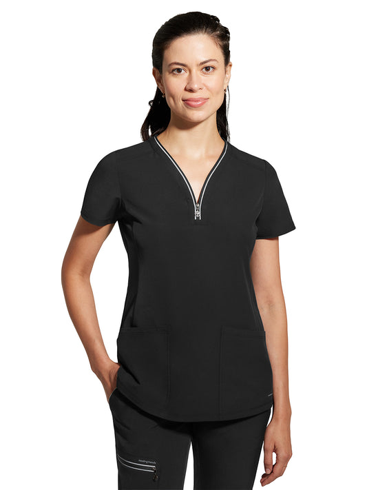 Women's 3-Pocket Sonia V-Neck Top - 2274 - Black