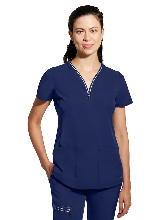 Women's 3-Pocket Sonia V-Neck Top - 2274 - Navy