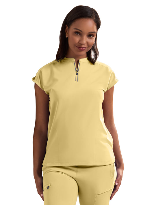 Women's 3-Pocket Sonia V-Neck Top - 2274 - Sunray Yellow