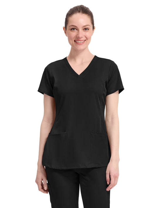 Women's 4-Pocket Monica V-Neck Top - 2500 - Black
