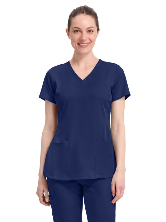 Women's 4-Pocket Monica V-Neck Top - 2500 - Navy