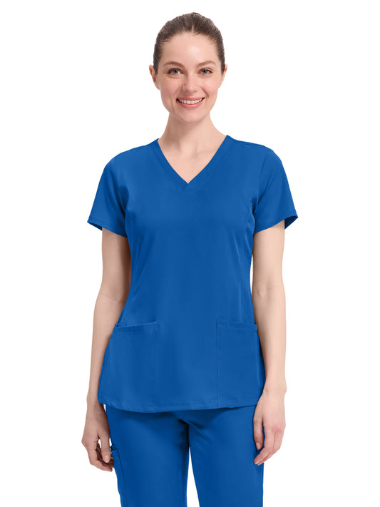 Women's 4-Pocket Monica V-Neck Top - 2500 - Royal