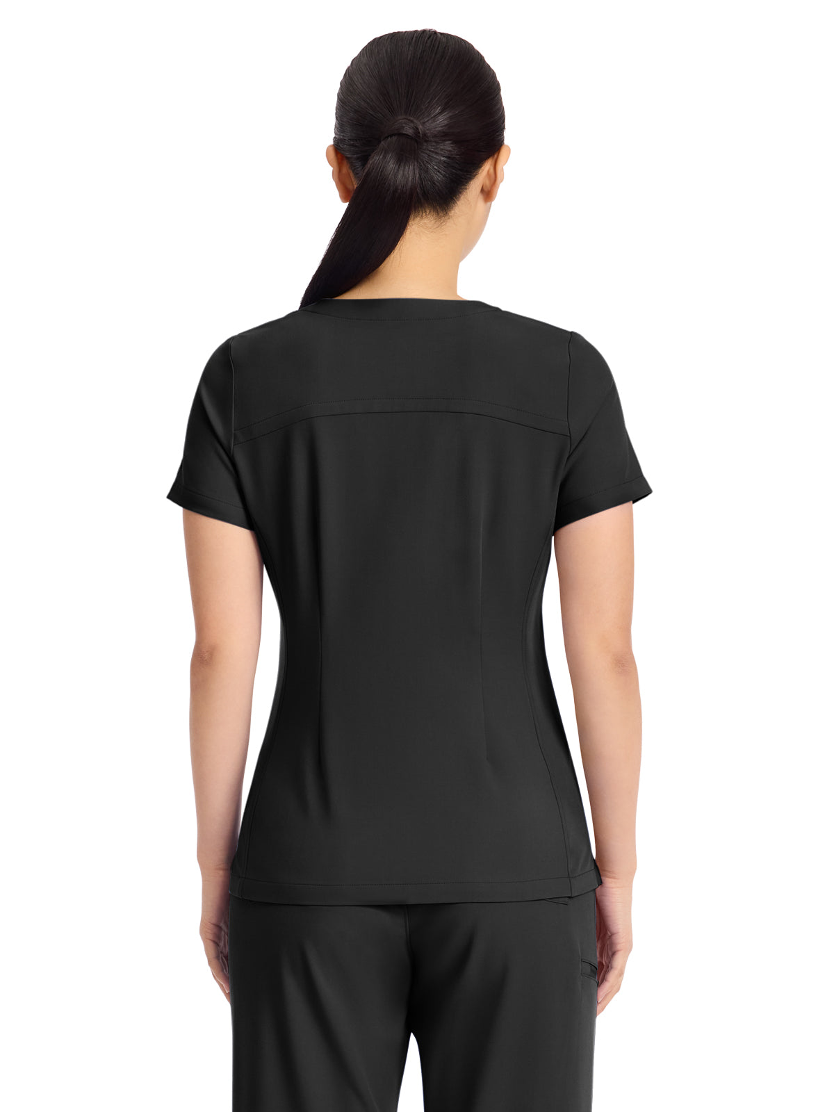 Women's 3-Pocket Y-Neck Top - 751 - Black