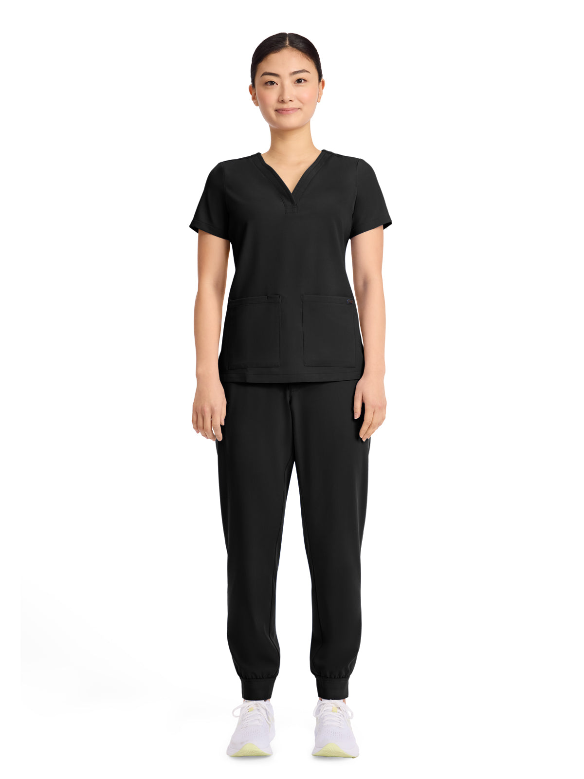 Women's 3-Pocket Y-Neck Top - 751 - Black