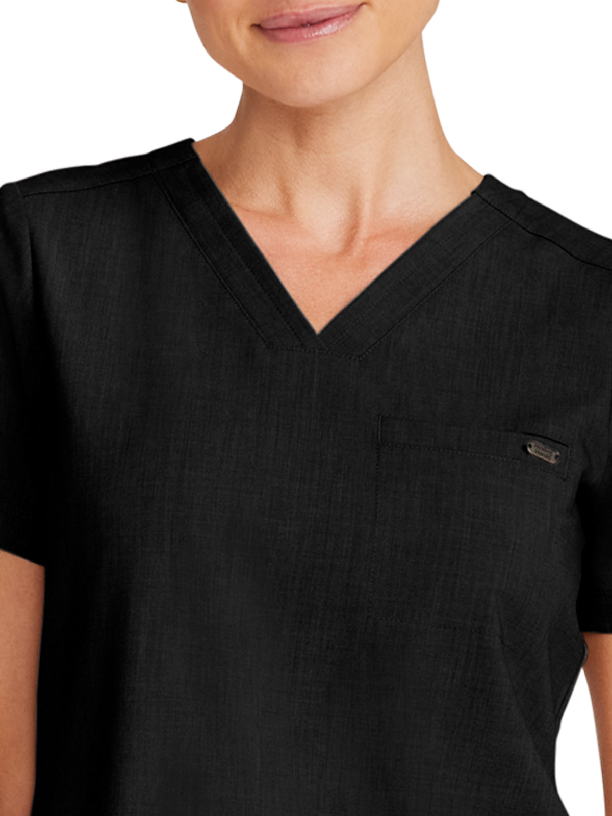 Women's 1-Pocket V-Neck Top - 755 - Black