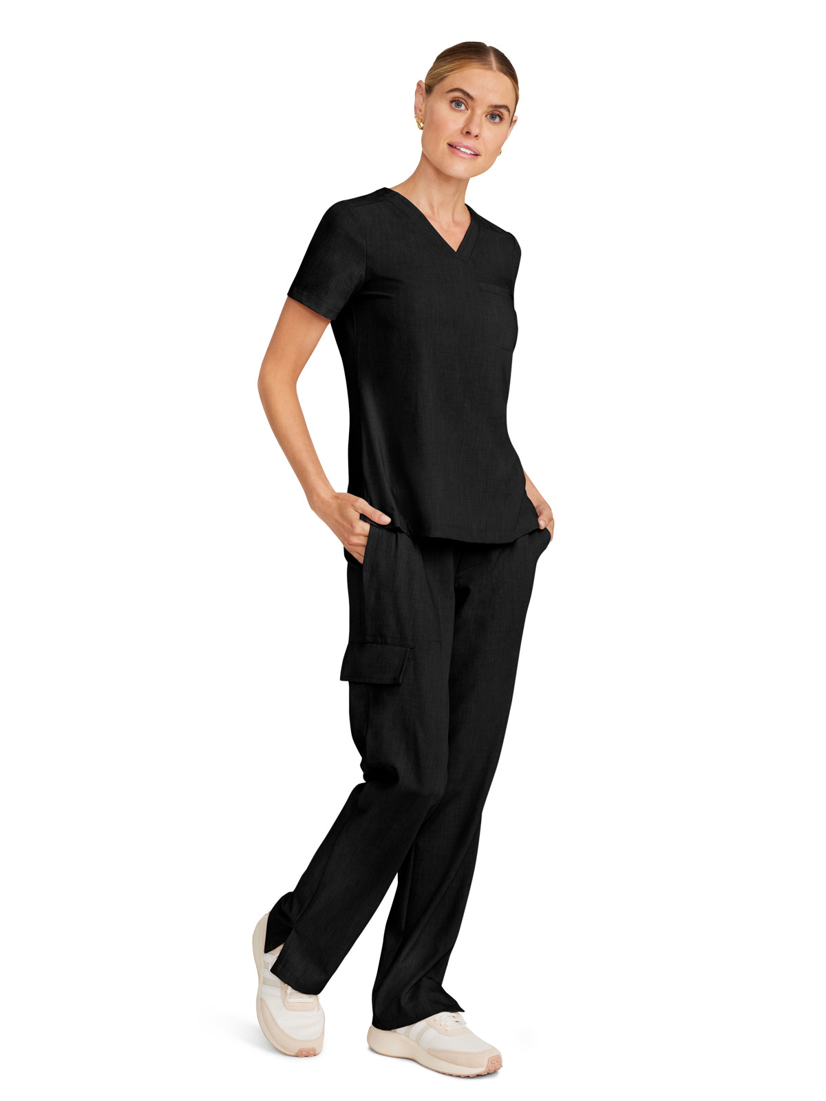Women's 1-Pocket V-Neck Top - 755 - Black