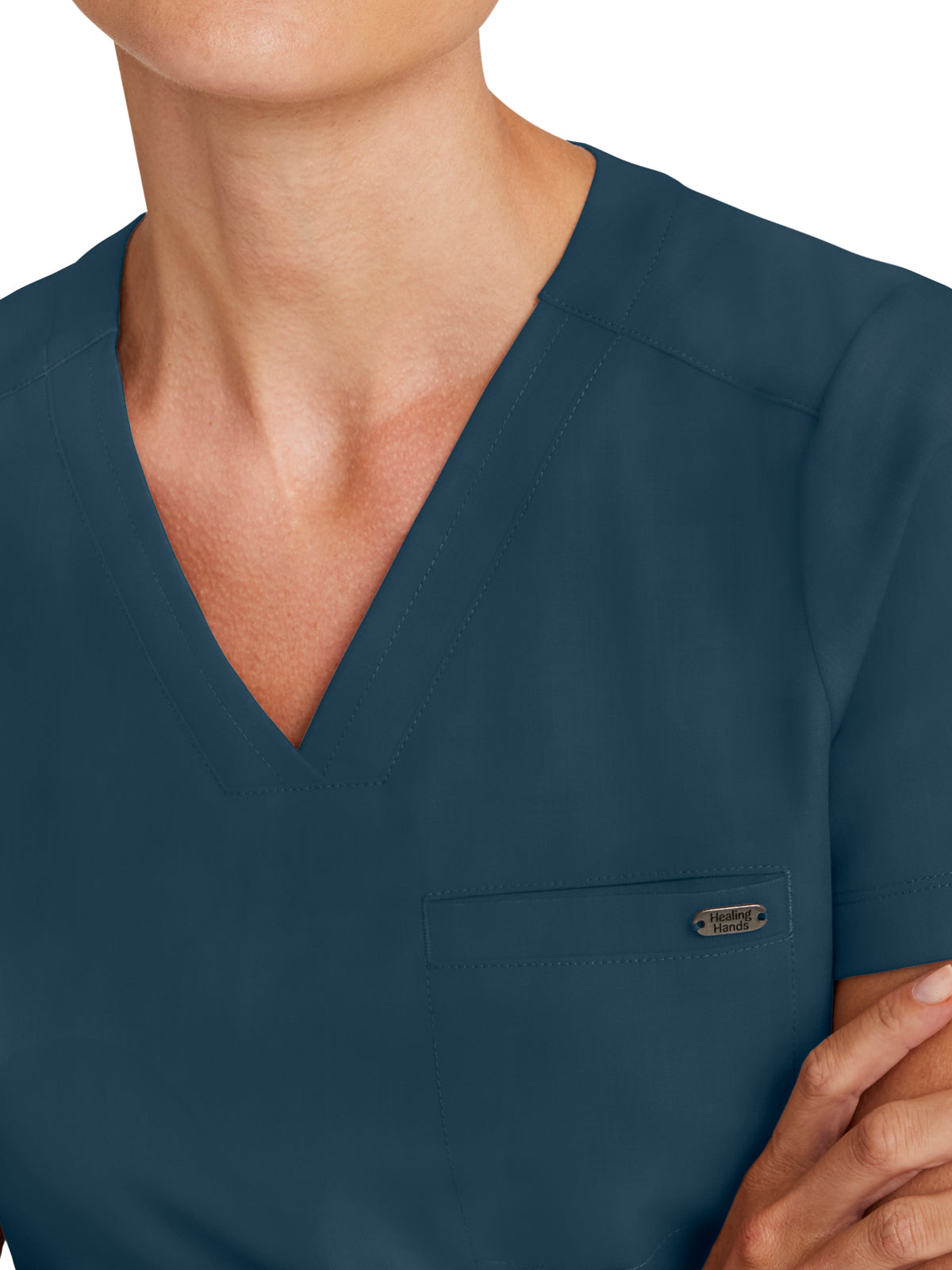 Women's 1-Pocket V-Neck Top - 755 - Caribbean