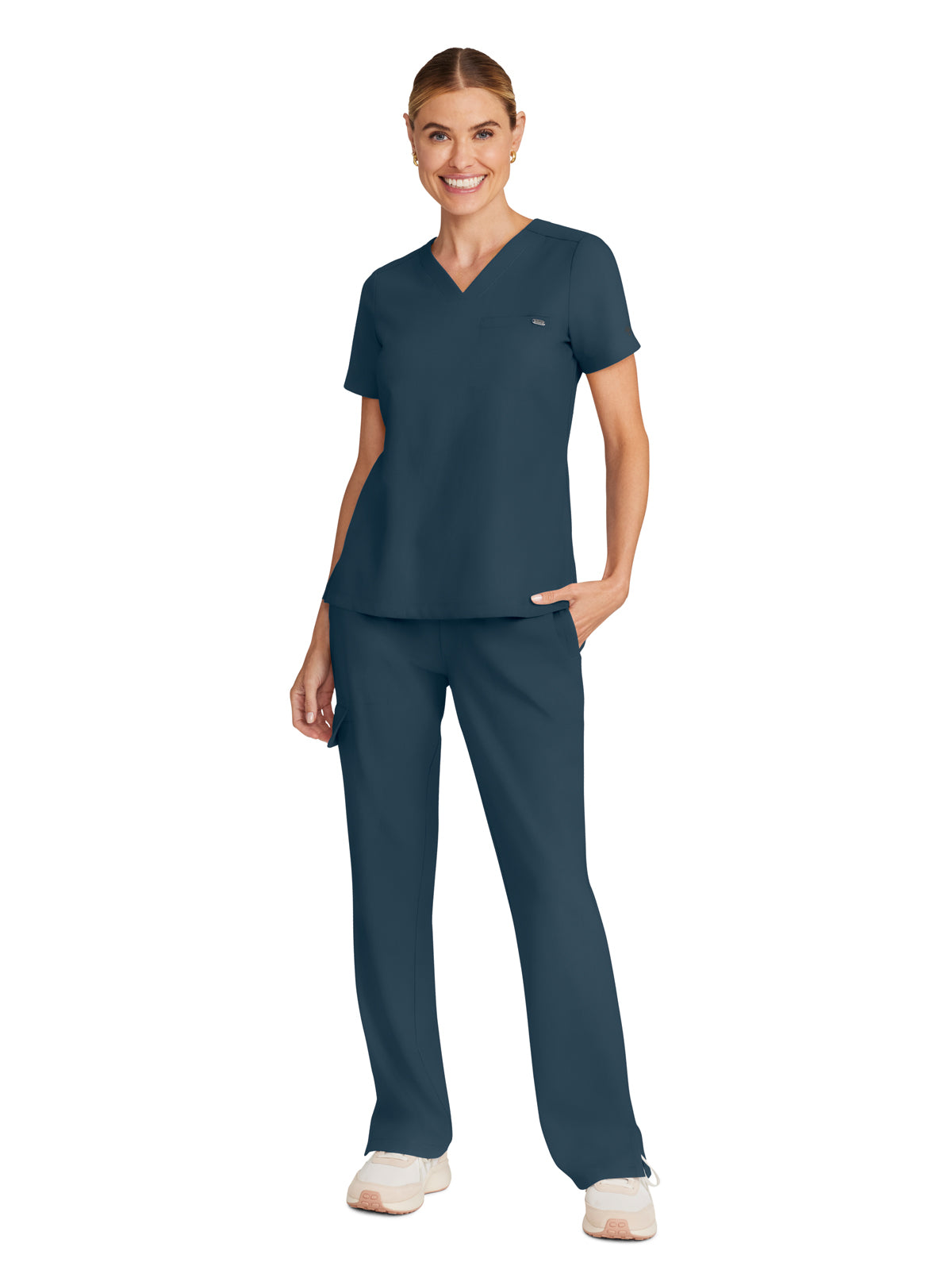 Women's 1-Pocket V-Neck Top - 755 - Caribbean