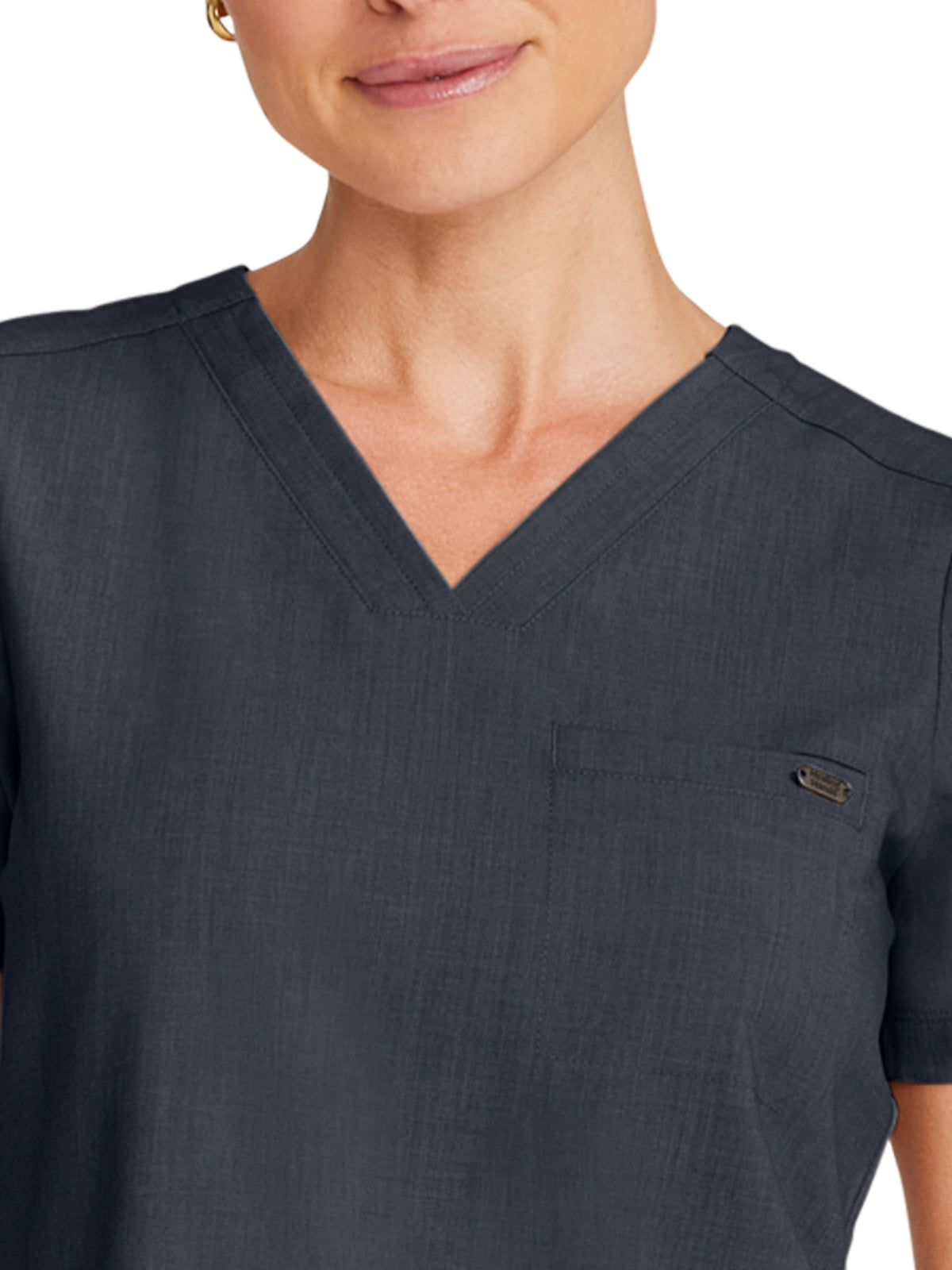 Women's 1-Pocket V-Neck Top - 755 - Pewter