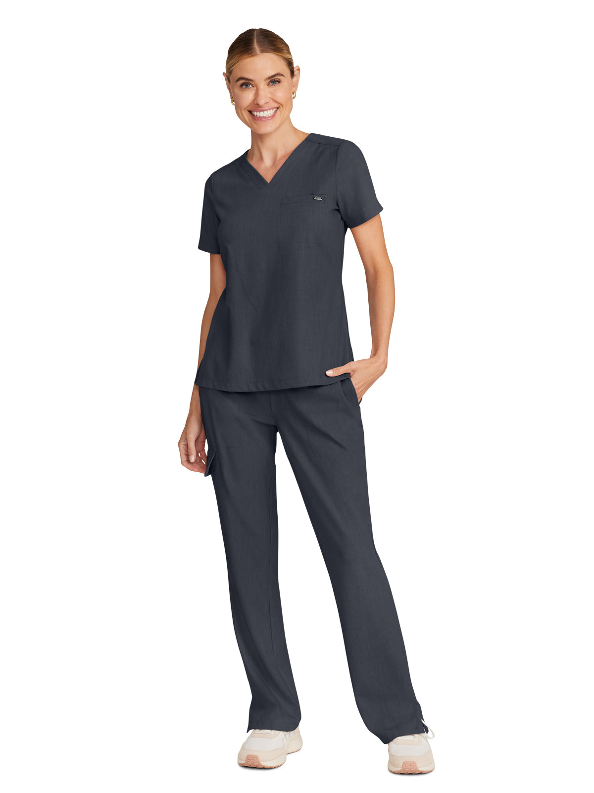 Women's 1-Pocket V-Neck Top - 755 - Pewter