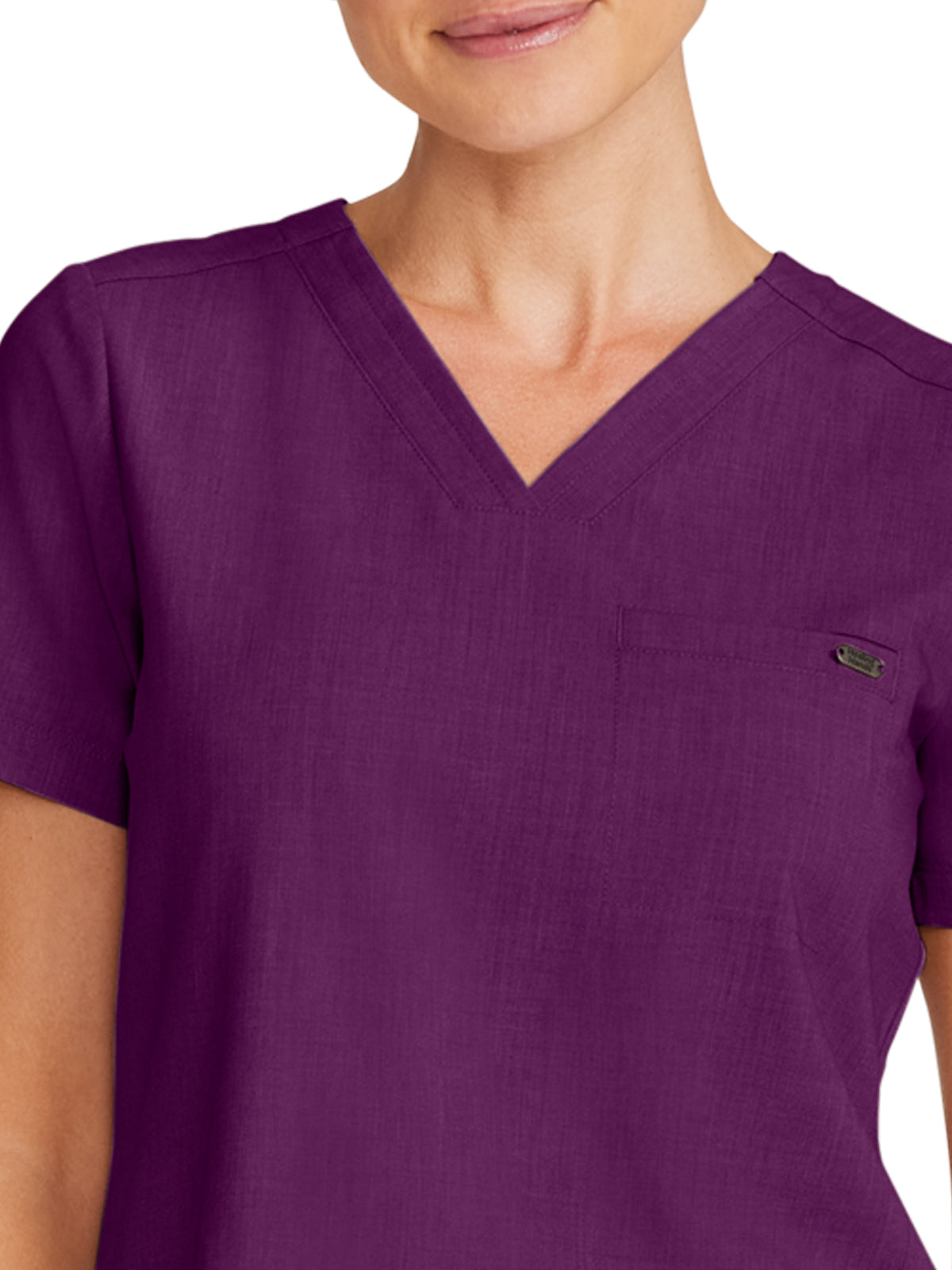 Women's 1-Pocket V-Neck Top - 755 - Wine