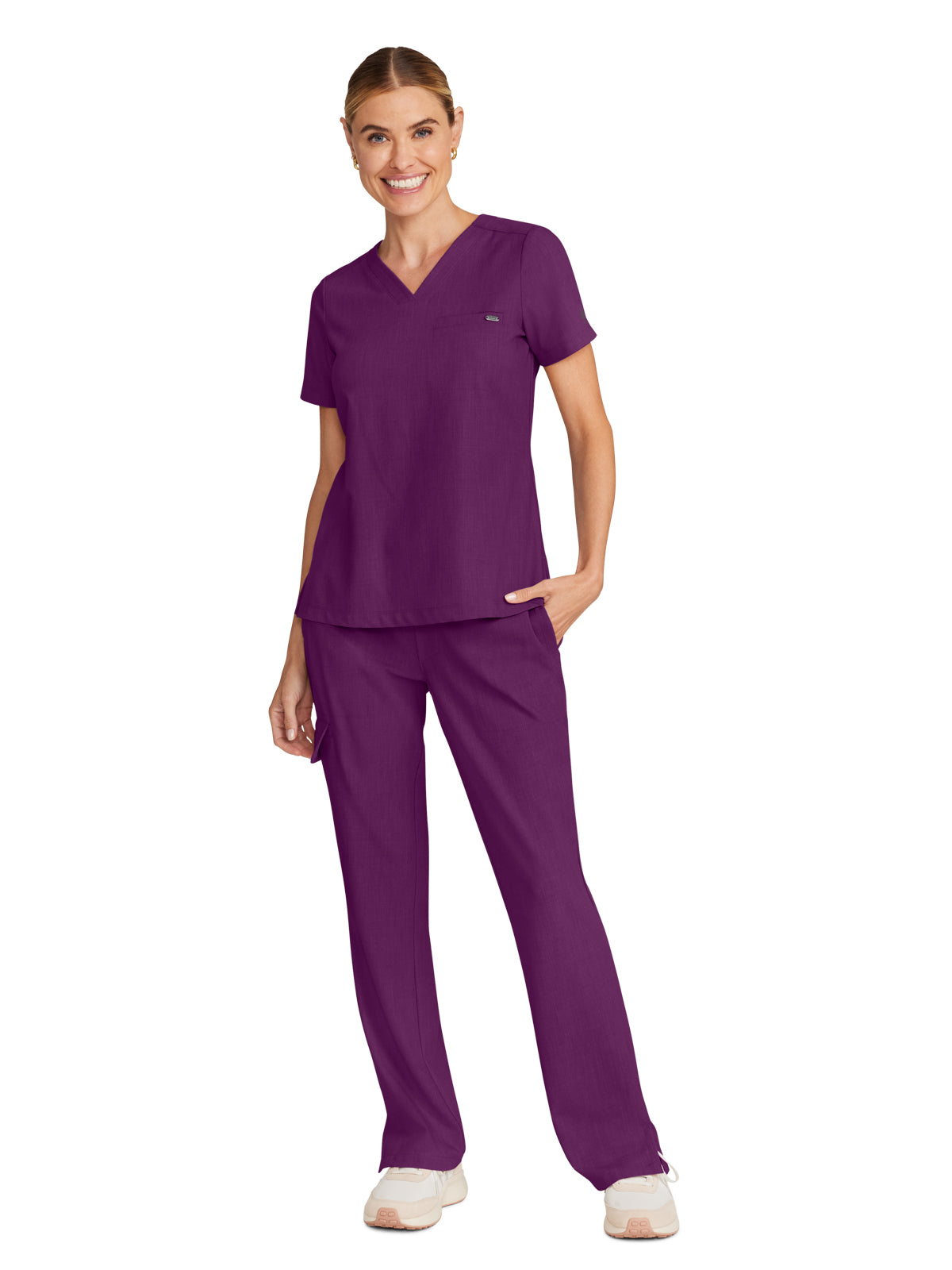 Women's 1-Pocket V-Neck Top - 755 - Wine