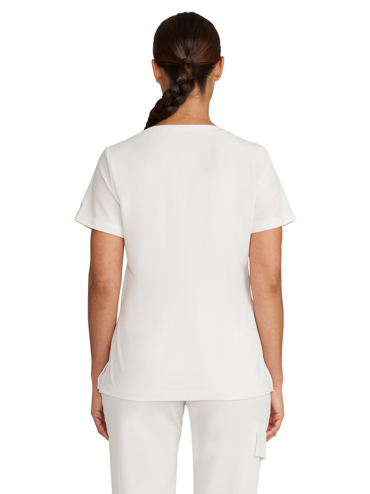 Women's 1-Pocket V-Neck Top - 755 - White Gardenia