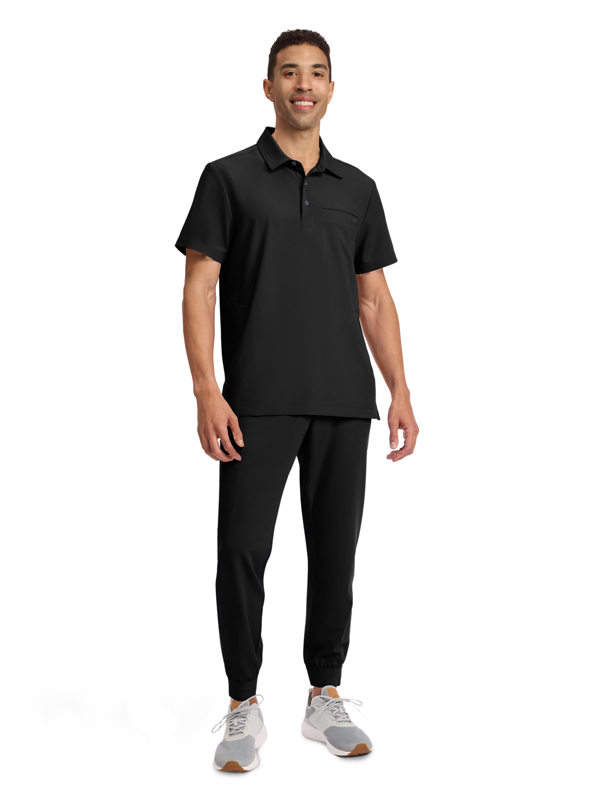 Men's 3-Pocket Polo Collar Top - 759 - Black