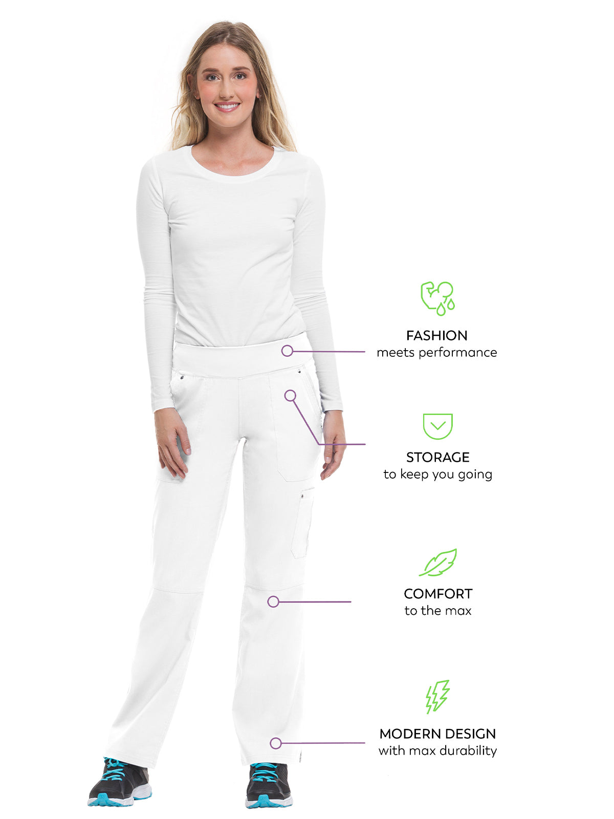 Women's 5-Pocket Tori Yoga Waistband Pant - 9133 - White