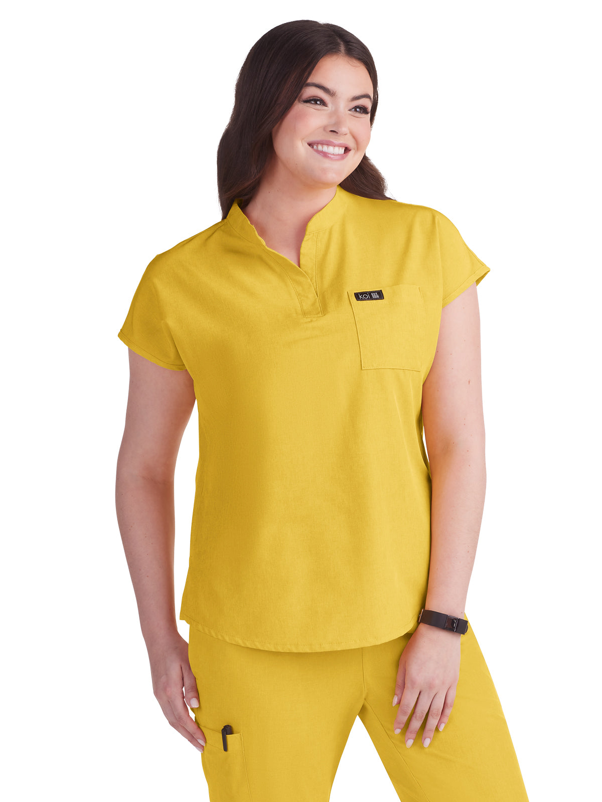 Women's One-Pocket Stretch Tuck-In Ari Top - 1093 - Heather Mango