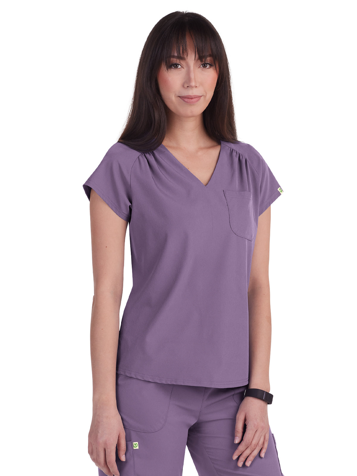 Women's One-Pocket Heart-Shaped Neckline Eco-Friendly Kailani Top - 1118 - Dusty Grape