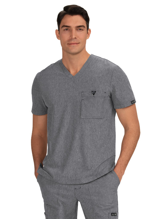 Men's One-Pocket V-Neck Tuck-In Bryan Top - 668 - Heather Grey