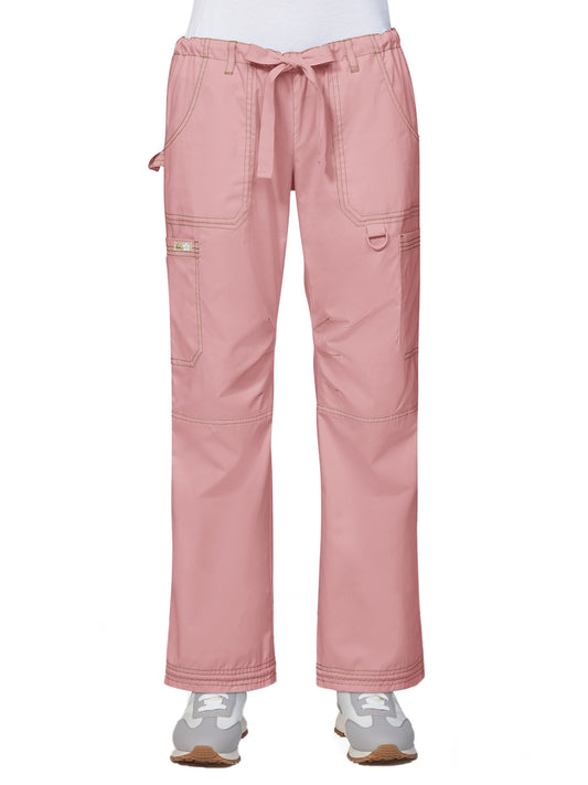 Women's Seven-Pocket Adjustable Drawstring Lindsey Cargo Pant - 701 - Ballet Rose
