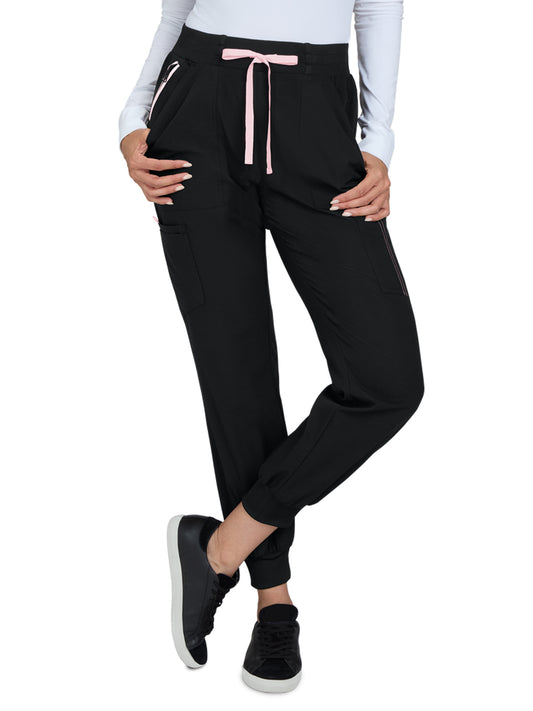 Women's Seven-Pocket Silky and Durable Jogger-Style Pant - 781 - Black