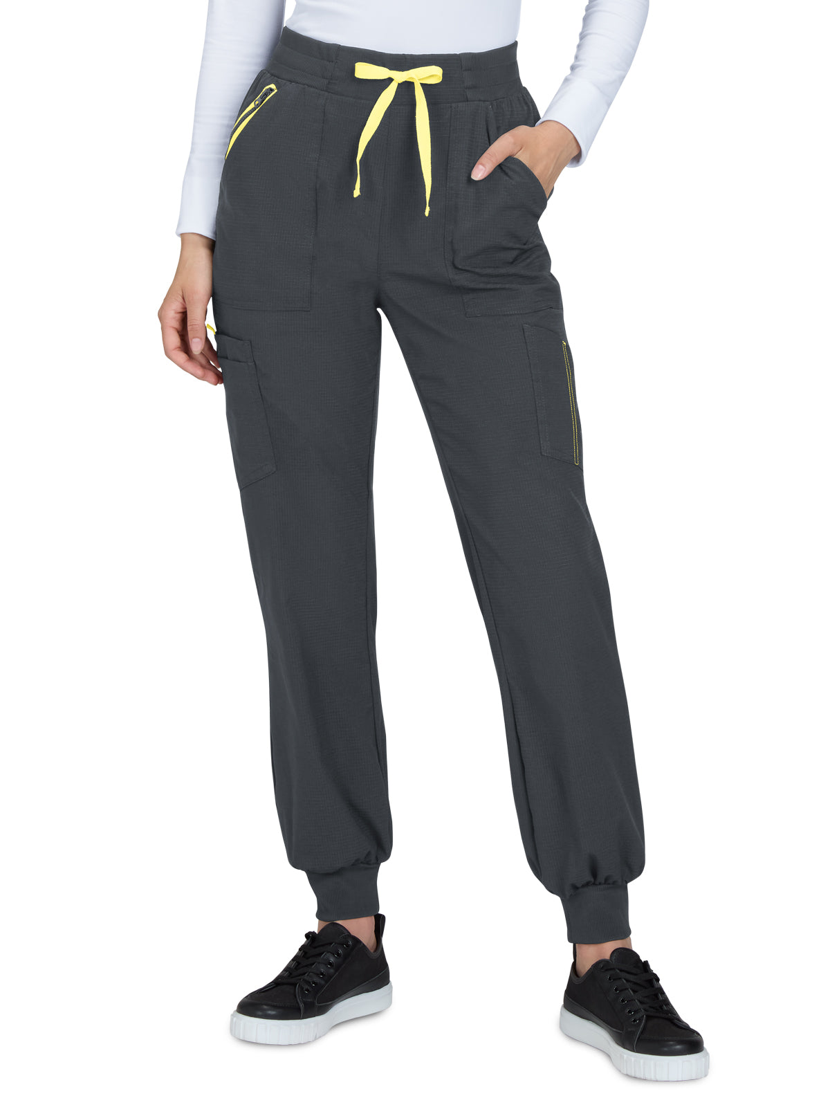 Women's Seven-Pocket Silky and Durable Jogger-Style Pant - 781 - Charcoal
