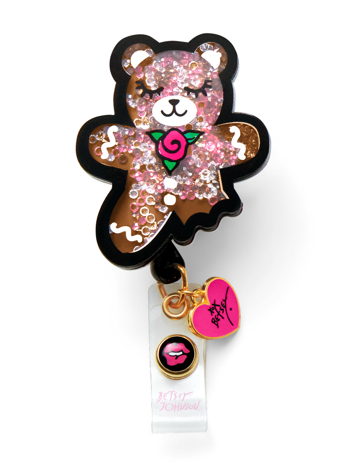 Retractable Cord With Snap Badge Holder Badge Reel - BA156 - Gingerbread Bear
