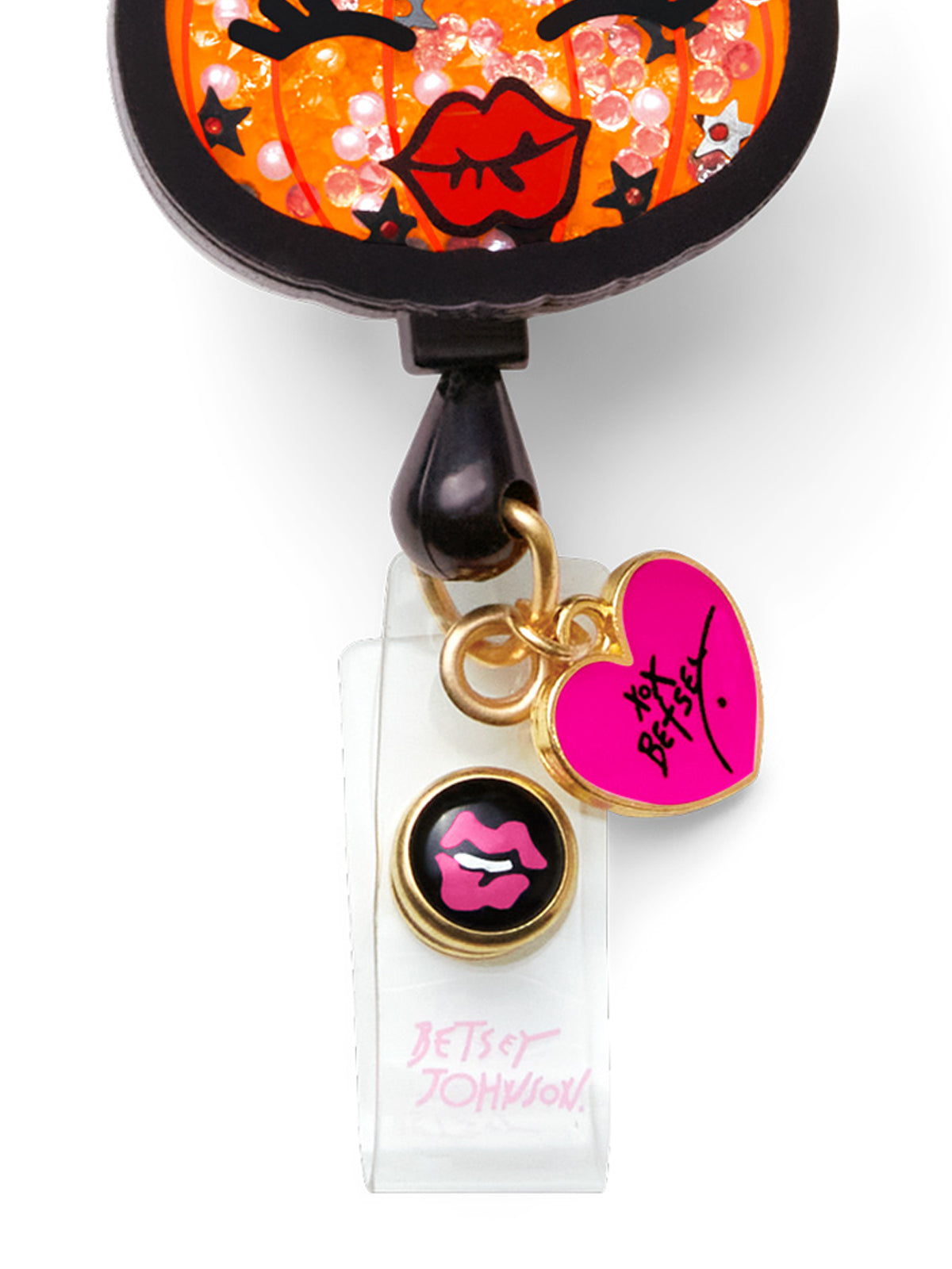 Retractable Cord With Snap Badge Holder Badge Reel - BA156 - Witch Pumpkin