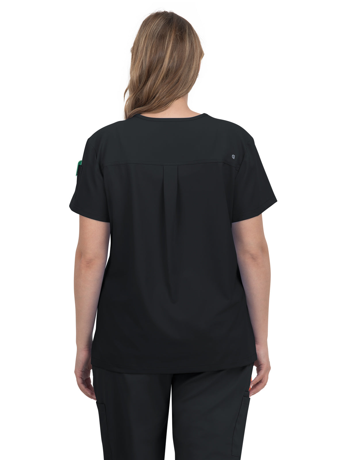 Women's 2-Pocket V-Neck Tuck-In Aura Top - C100 - Black